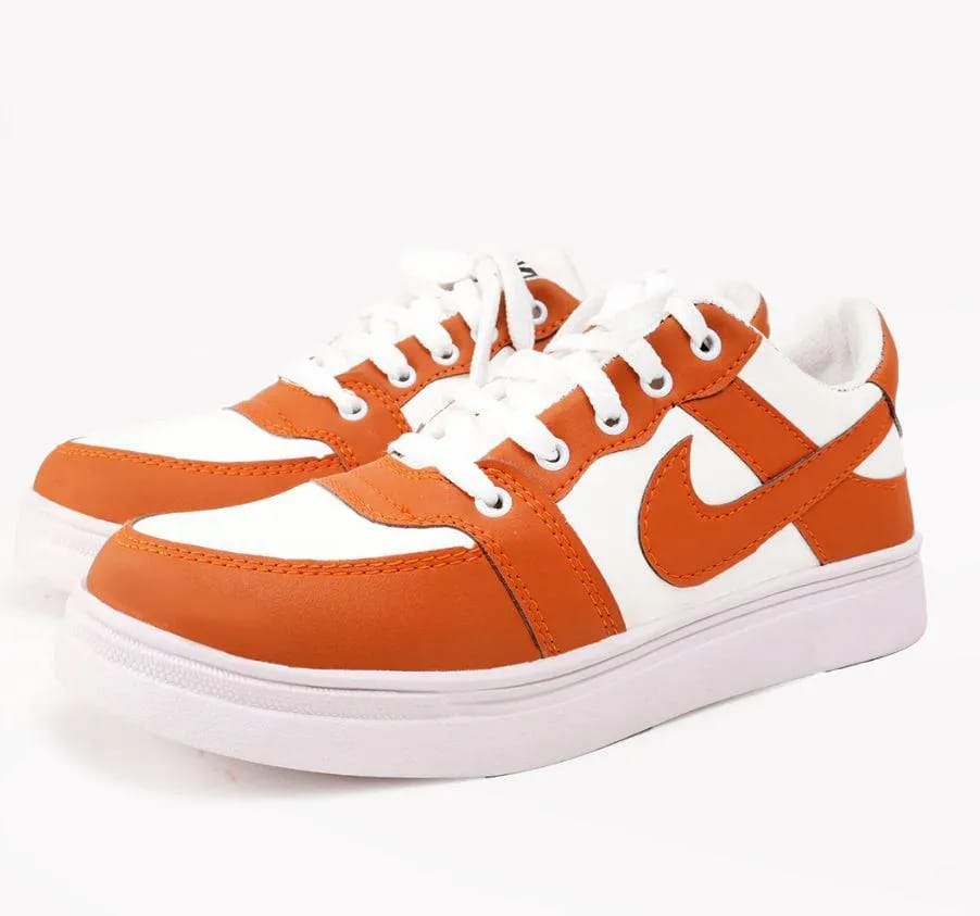 Premium Brown & White Street Style Sneakers for Men & Women | Lightweight Casual Lace-Up Shoes | Trendy Fashion Sneakers