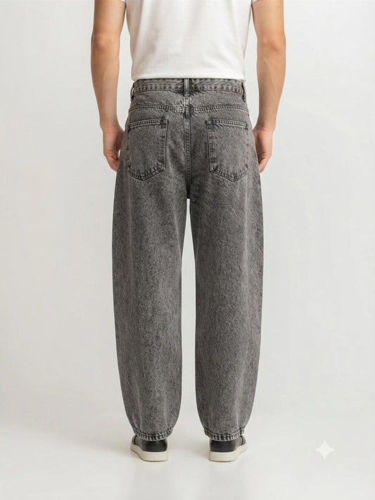Premium Grey Loose Fit Jeans | Vintage Wash Relaxed Denim