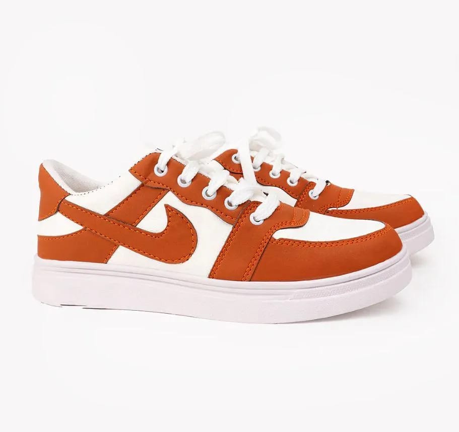 Premium Brown & White Street Style Sneakers for Men & Women | Lightweight Casual Lace-Up Shoes | Trendy Fashion Sneakers