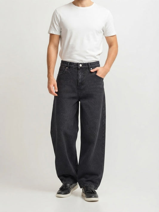 Premium Black Baggy Jeans | Relaxed Wide-Leg Denim