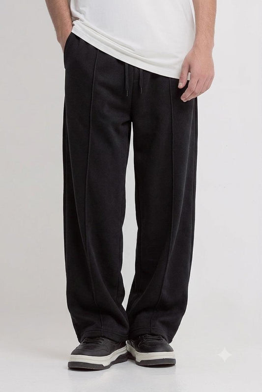 Premium Oversized Baggy Trousers – Black | Relaxed Fit Heavyweight Cotton