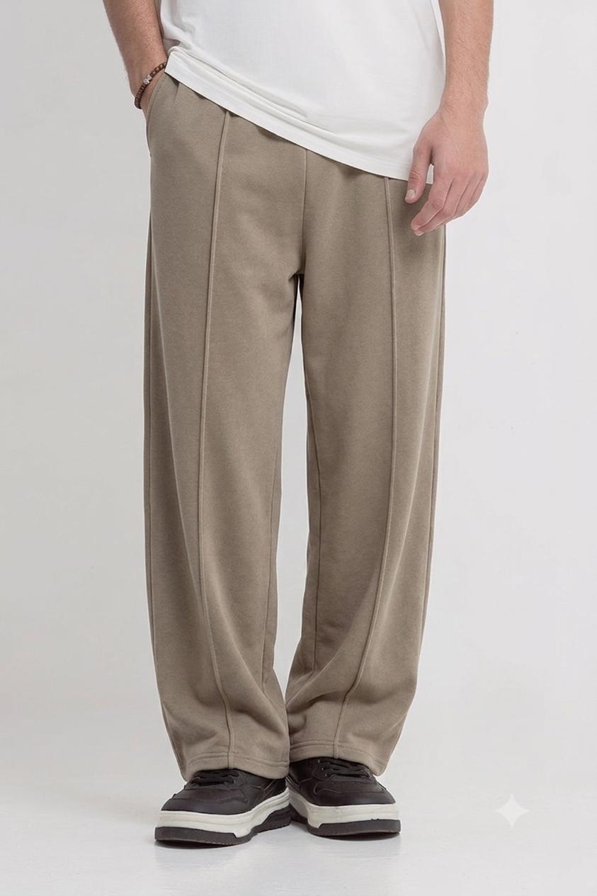 Premium Oversized Baggy Trousers – light brown | Relaxed Fit Heavyweight Cotton
