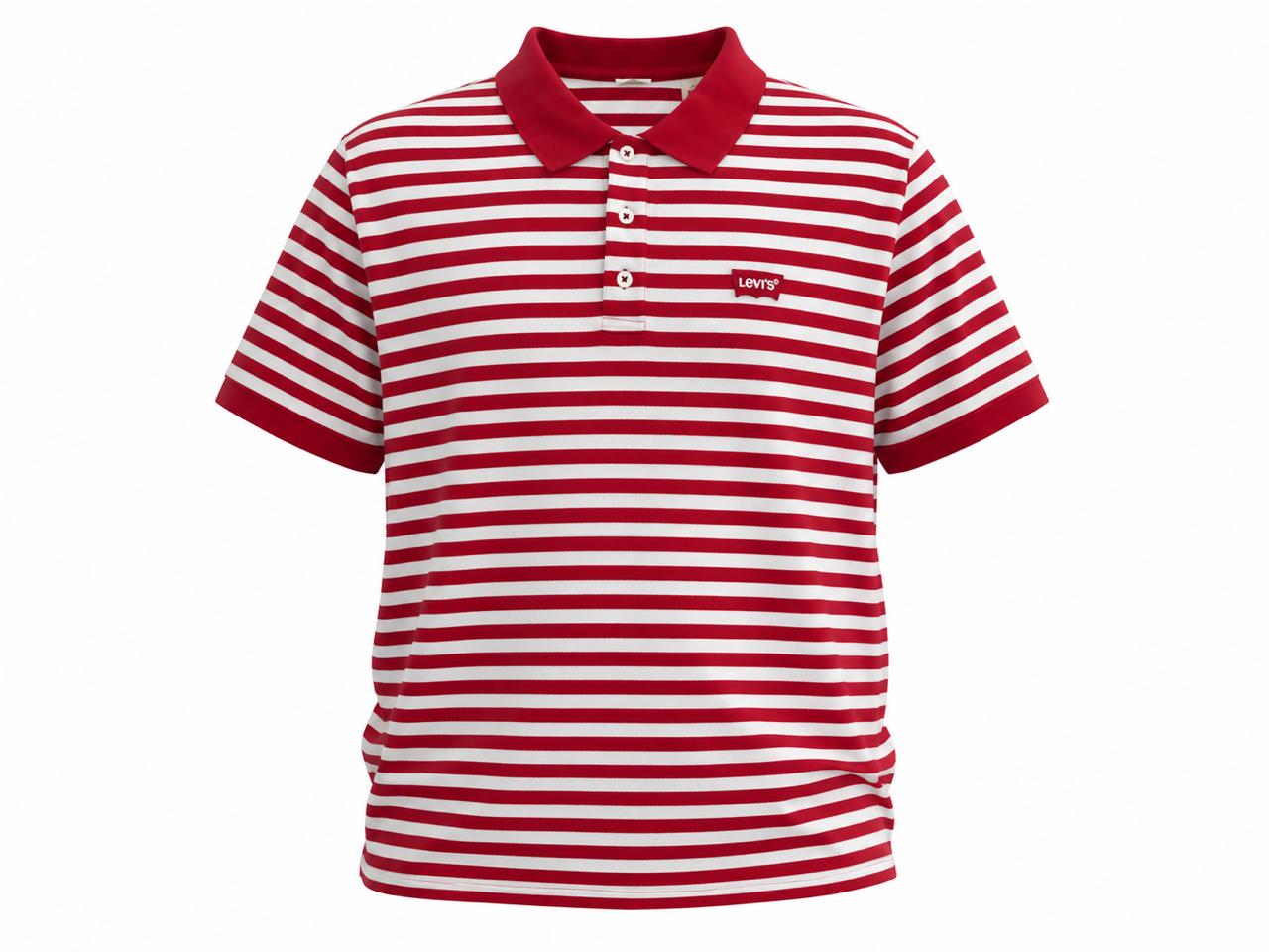 Premium Red & White Striped Polo Shirt original levi's T-shirt | Soft Cotton Classic Fit